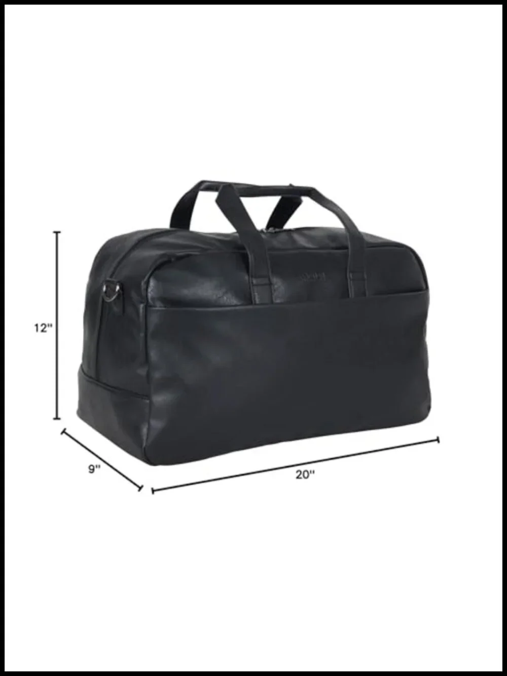 Vegan Leather Travel Duffel Bag with Shoulder Strap, Carry-On Luggage